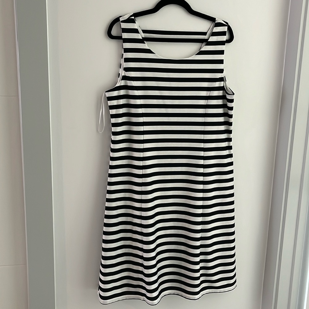 Black and white stripe dress